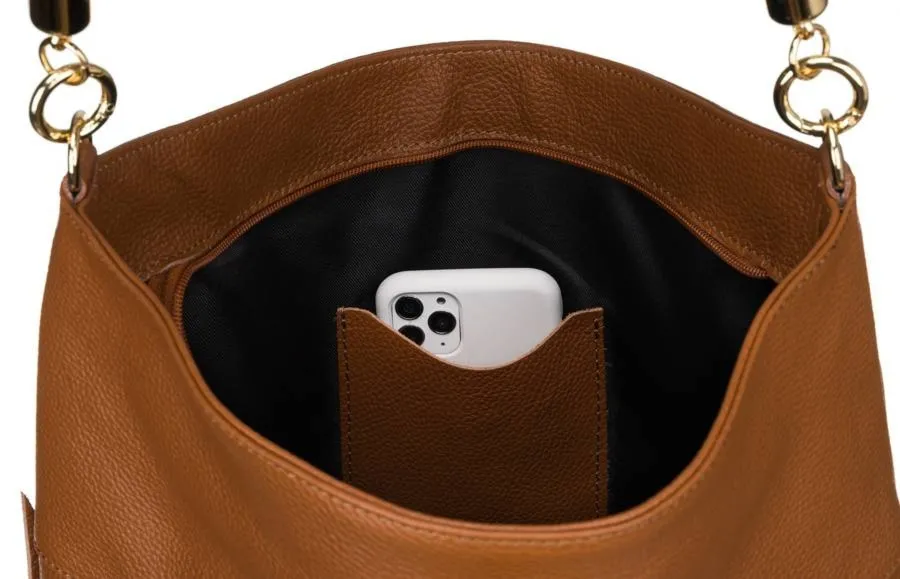 Shopperka skórzana Peterson camelowa [DH] PTN TWP-011