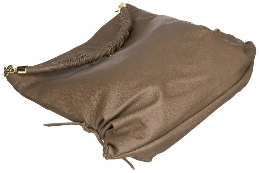 Shopperka skórzana Peterson [DH] PTN TWP-011 beżowa