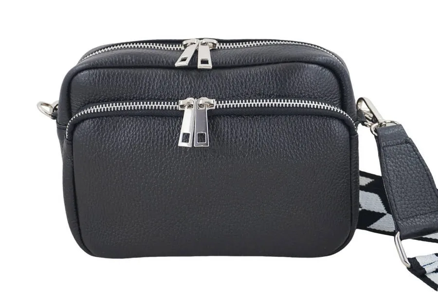 Listonoszka skórzana BARBERINI'S czarna 944-1