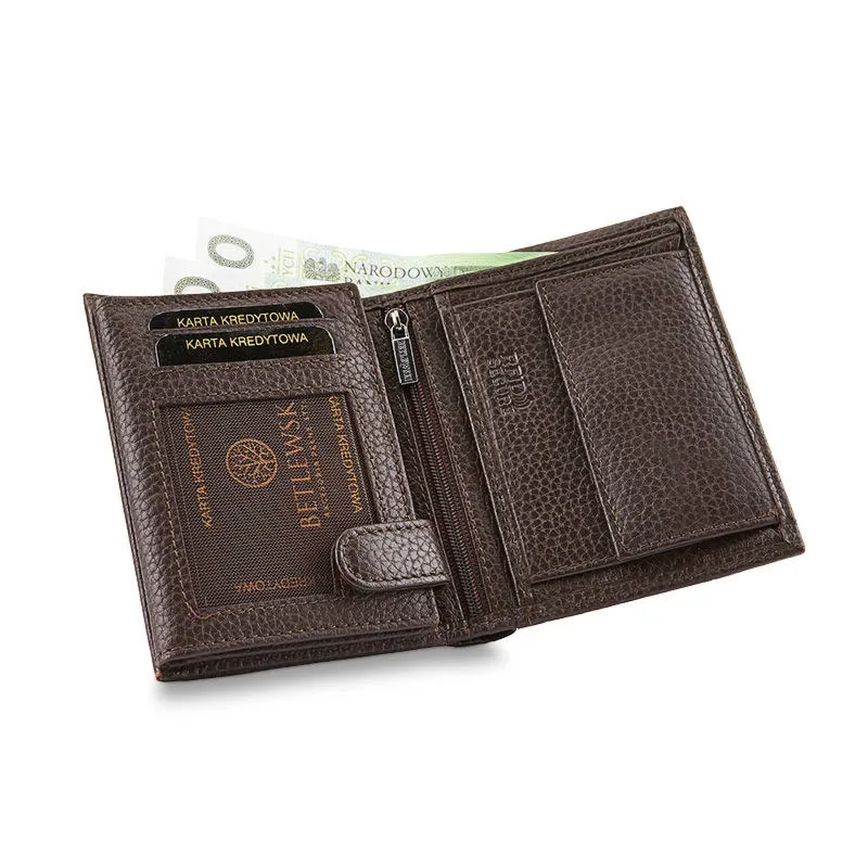 Portfel skórzany BETLEWSKI BPM-CF-62 c. brązowy
