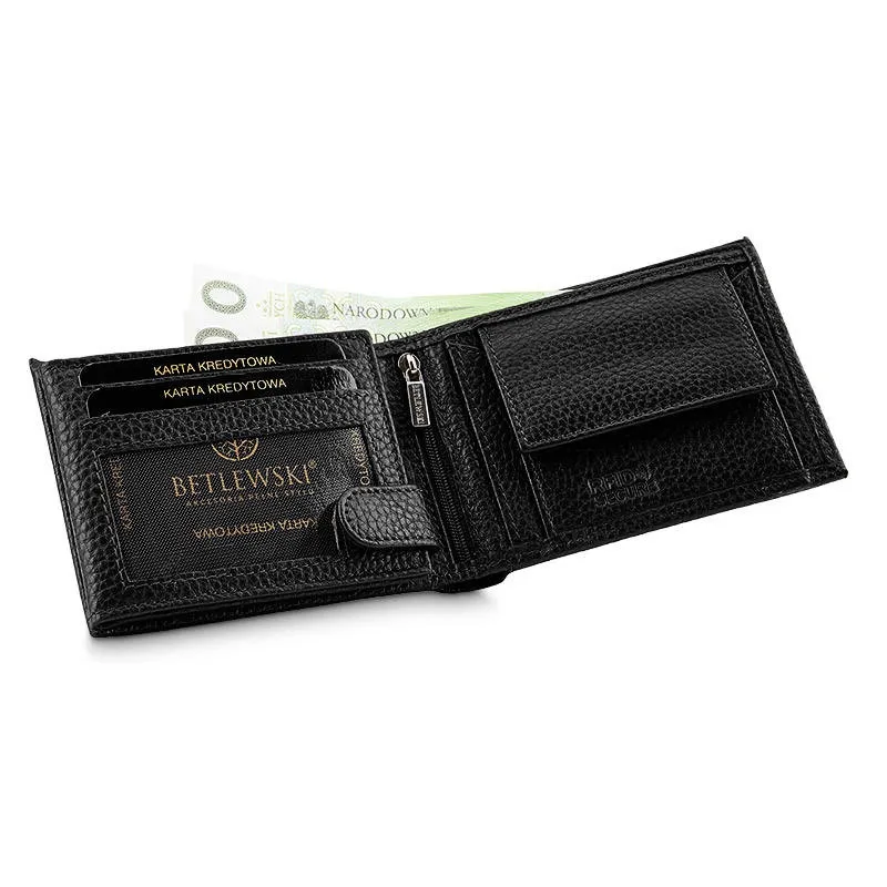 Portfel skórzany BETLEWSKI BPM-CF-61 CZARNY
