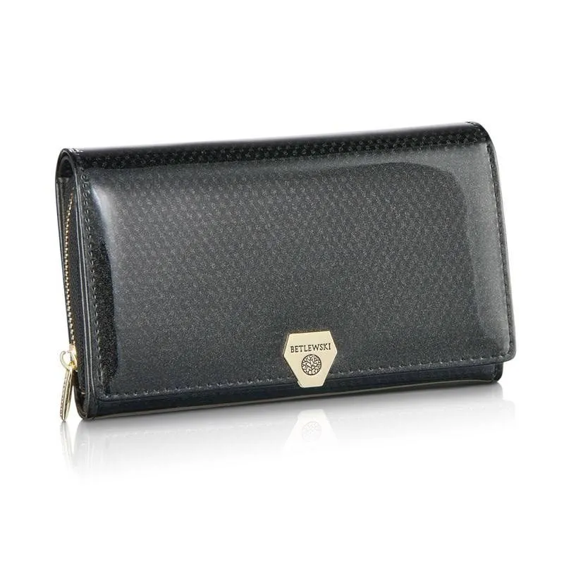 Portfel skórzany BETLEWSKI czarny BPD-DM-513
