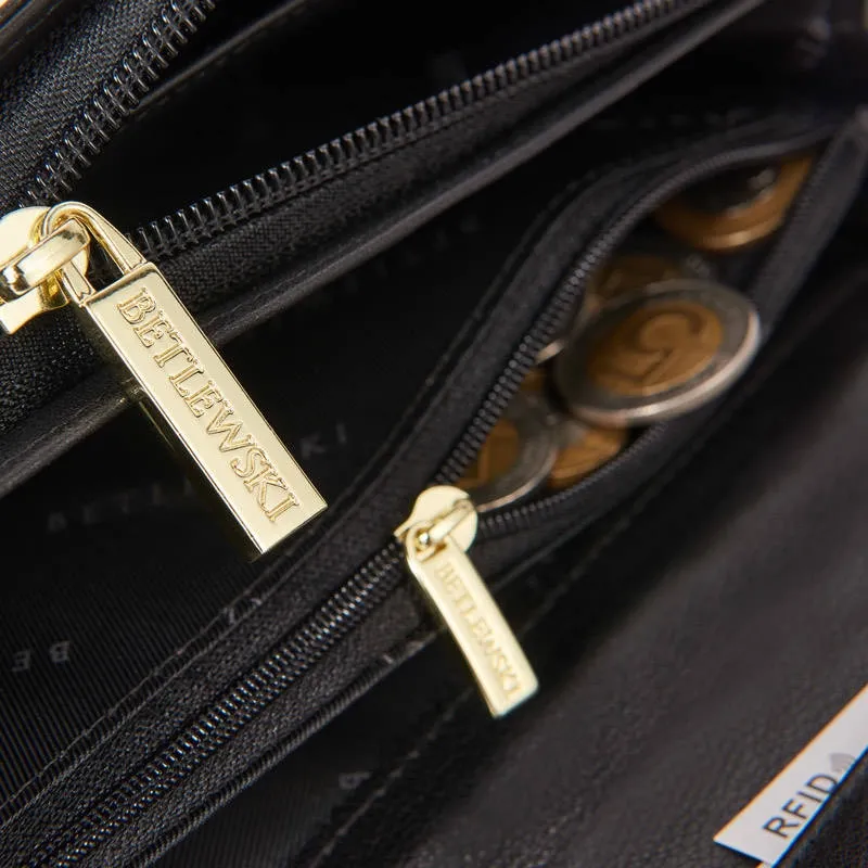 Portfel skórzany czarny BETLEWSKI BPD-DM-106