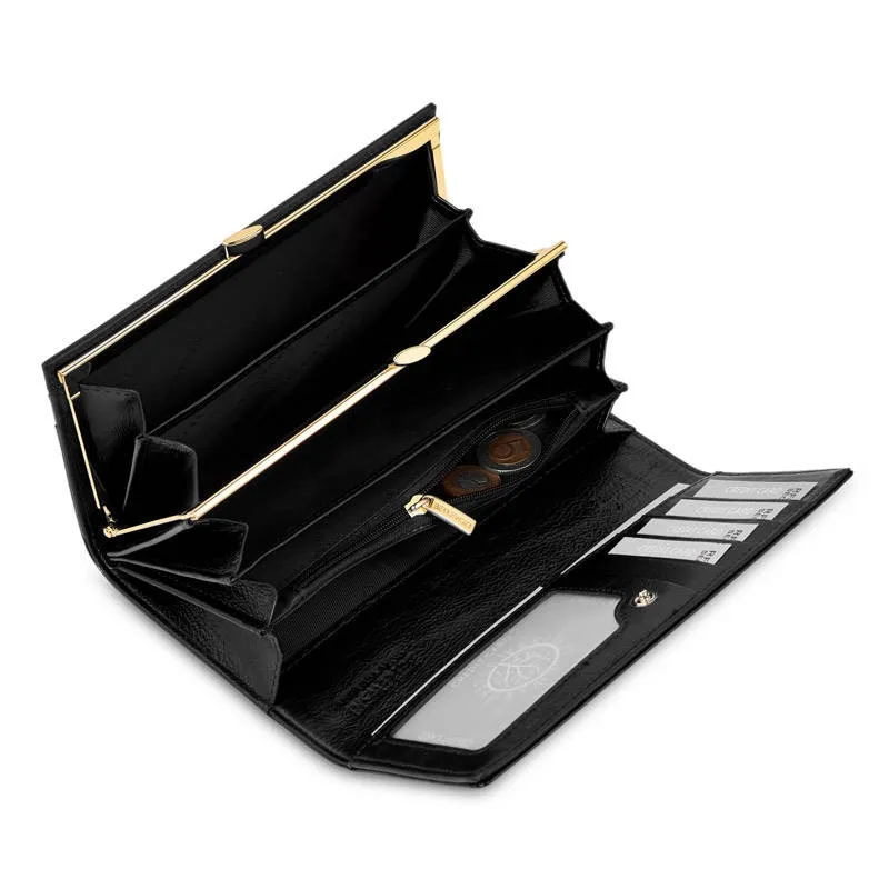 Portfel skórzany BETLEWSKI czarny BPD-FTS-100