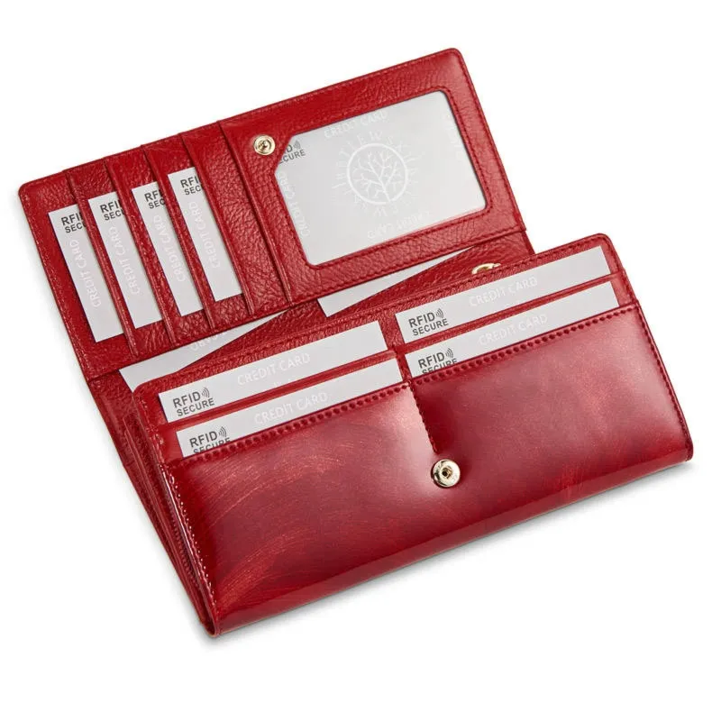 Portfel skórzany BETLEWSKI czerwony BPD-WP-106