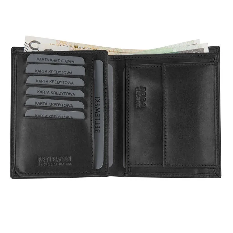 Portfel skórzany BETLEWSKI BPM-NVTC-300 CZARNY