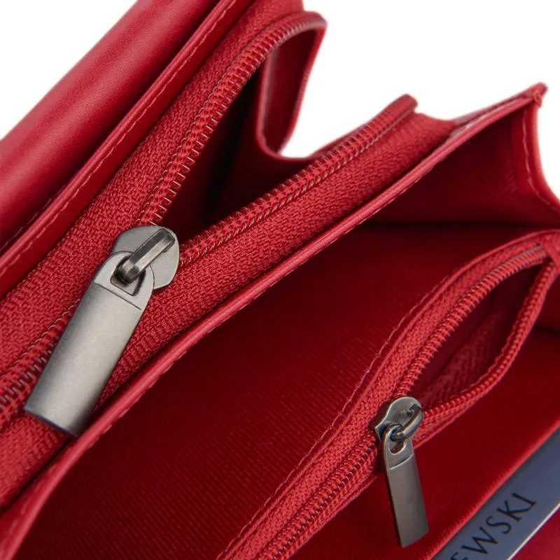 Portfel skórzany BETLEWSKI czerwony BPD-NVTC-11 RED