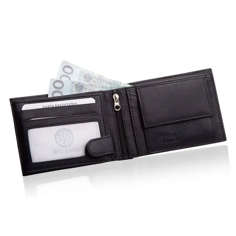 Portfel skórzany BETLEWSKI BPM-SZ-61 CZARNY