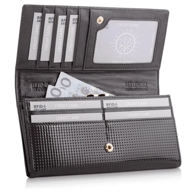 Portfel skórzany BETLEWSKI BPD-DT-100 CZARNY