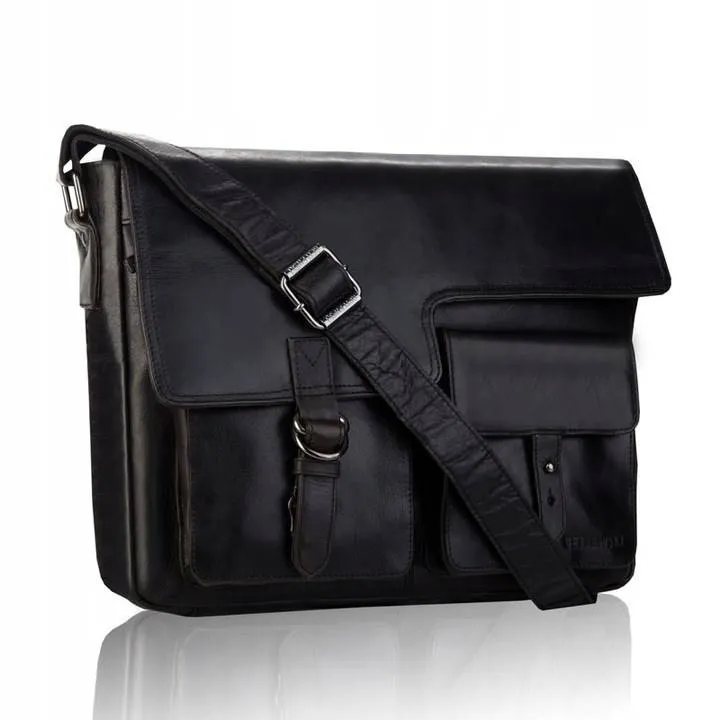 Torba skórzana BETLEWSKI TBS-313 CZARNY
