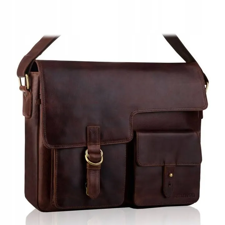 Torba skórzana BETLEWSKI TBS-313 brązowa