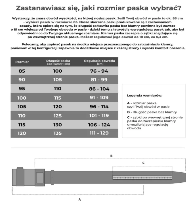 Skórzany pasek BETLEWSKI AUTO-LIC30 BR 85_K3 brąz