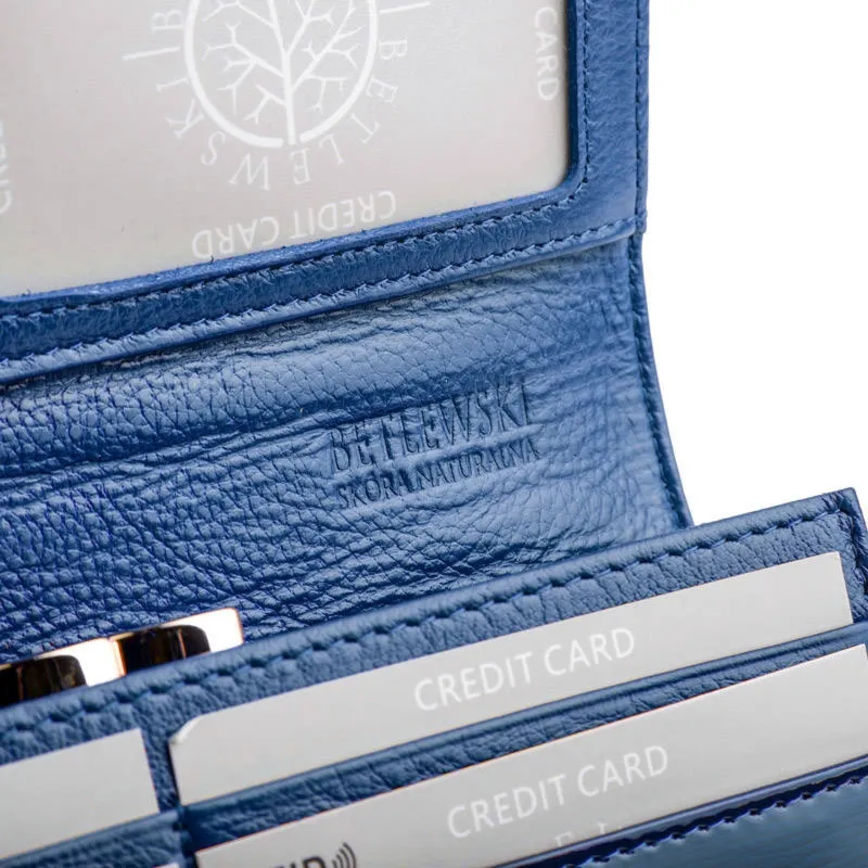 Portfel skórzany BETLEWSKI niebieski ZBPD-BS-100