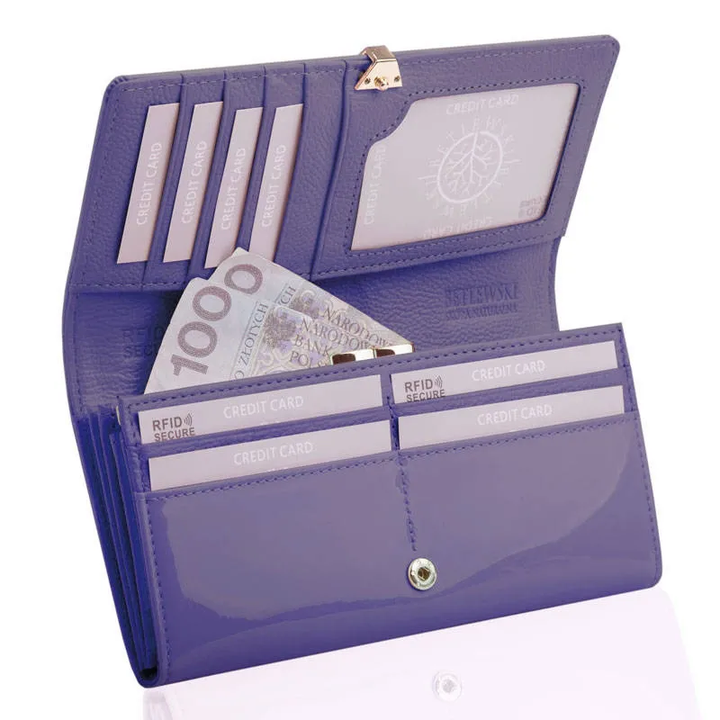 Portfel skórzany BETLEWSKI fioletowy BPD-VS-100