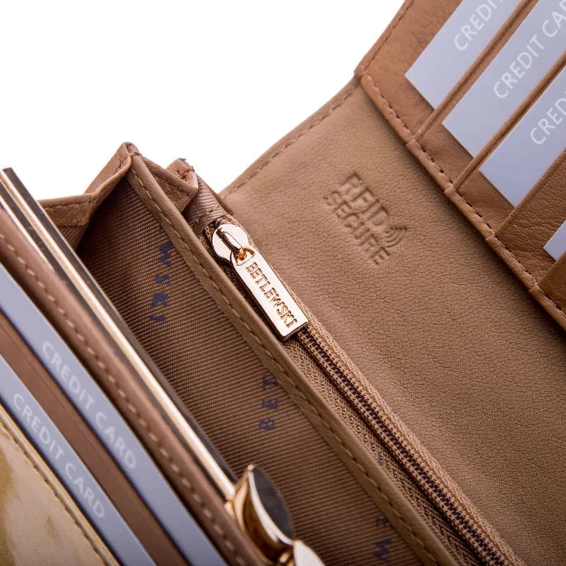 Portfel skórzany BETLEWSKI BPD-VS-100 ZŁOTY