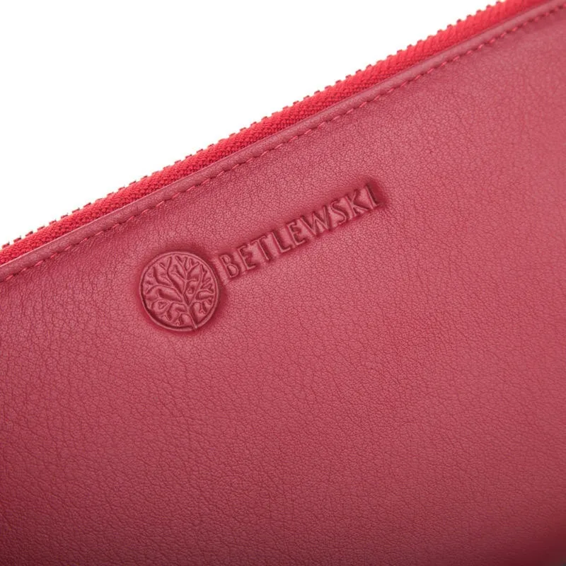 Portfel skórzany BETLEWSKI czerwony BPD-SS-21