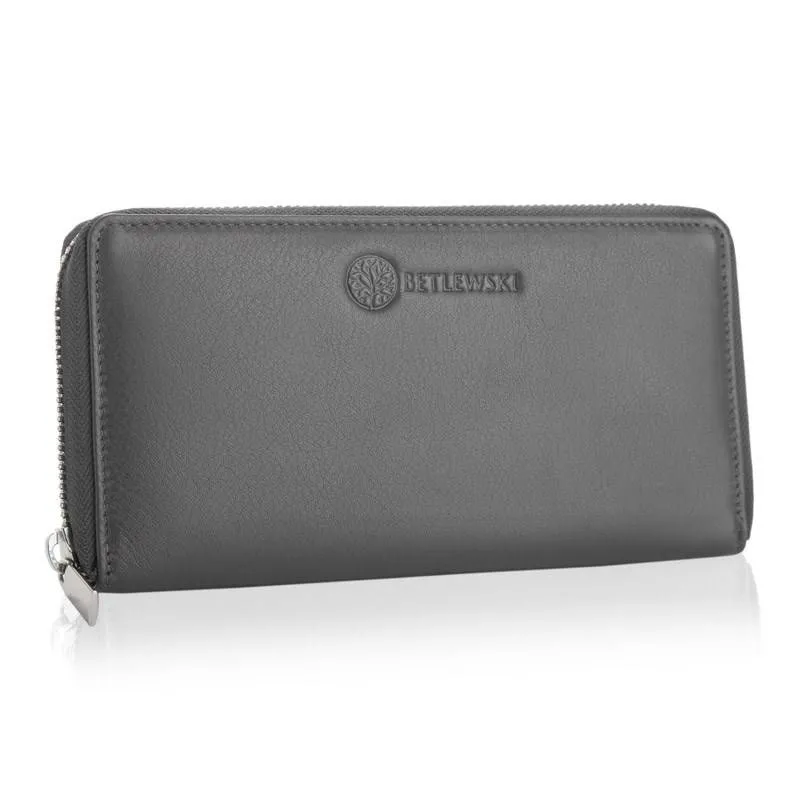 Portfel skórzany BETLEWSKI szary BPD-SS-21