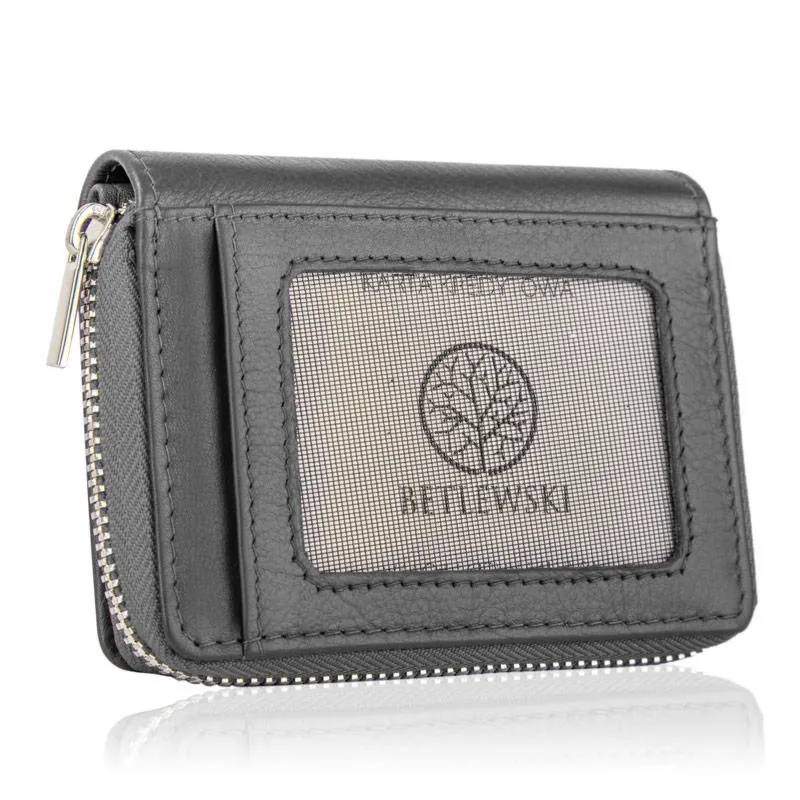 Portfel skórzany BETLEWSKI BPD-SS-20 szary