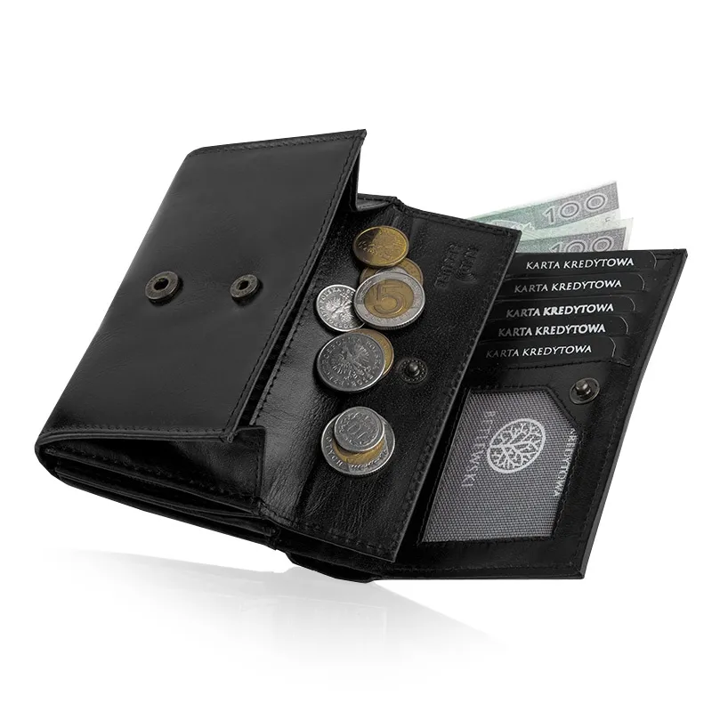 Portfel damski BETLEWSKI BPD-BF-11 czarny