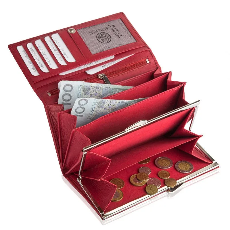 Portfel damski BETLEWSKI BPD-SS-13 CZERWONY