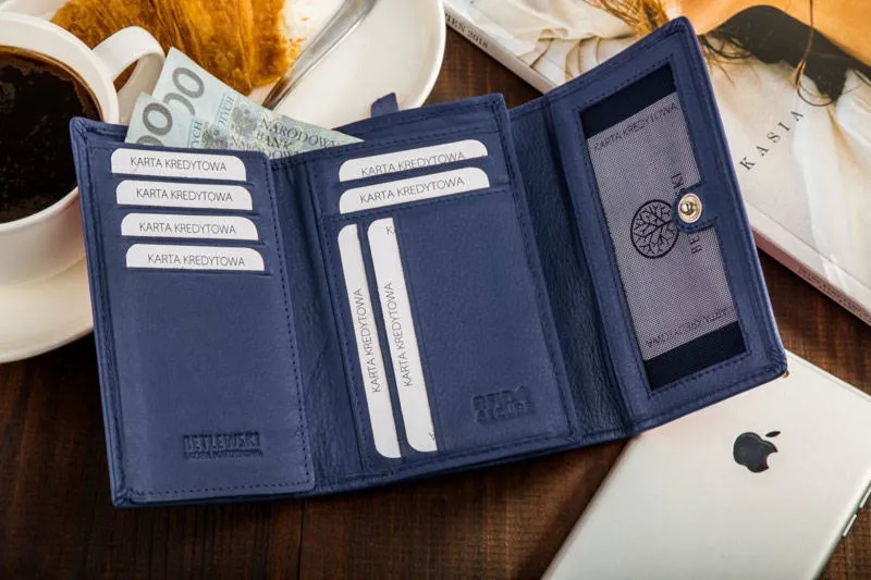 Portfel damski BETLEWSKI BPD-SS-17 NIEBIESKI