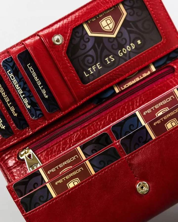 Portfel skórzany Peterson PTN 421028-SG czerwony