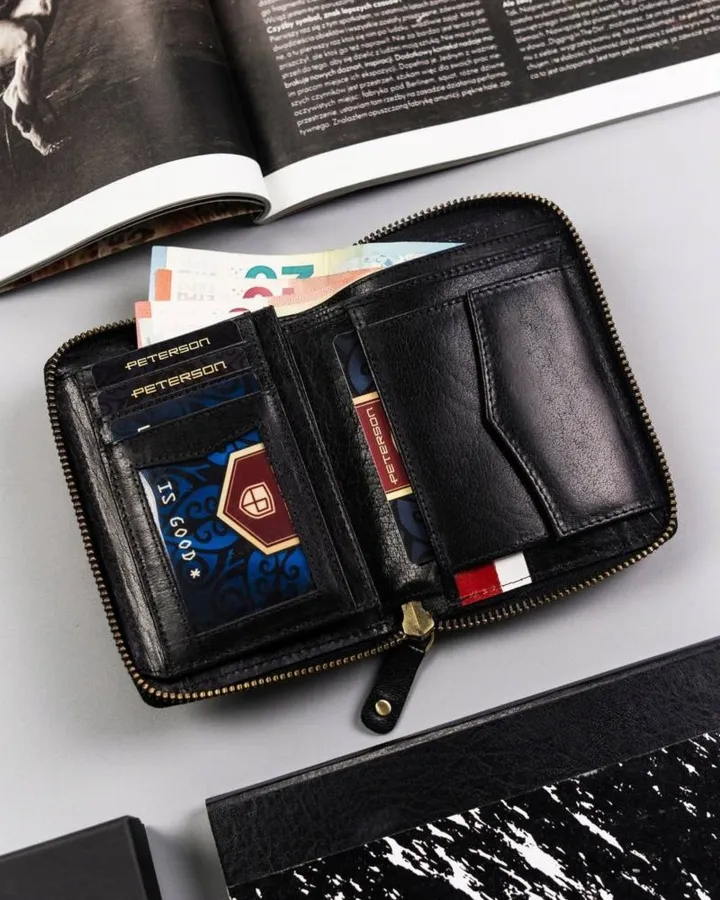 Peterson portfel skórzany PTN 340P-01 BLACK