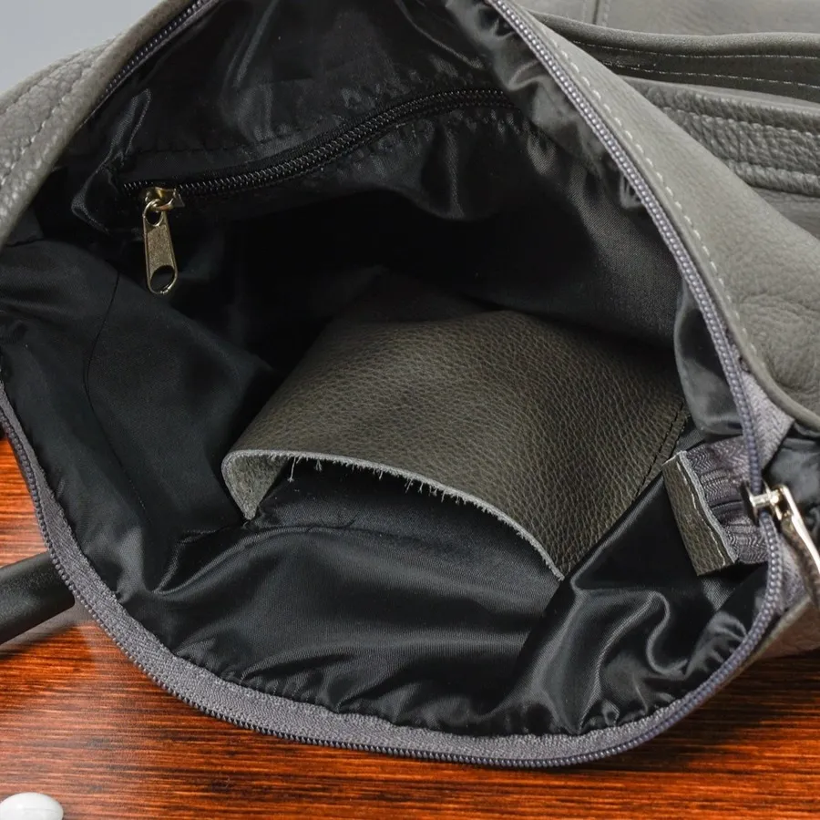 Listonoszka skórzana Beltimore 934 szara