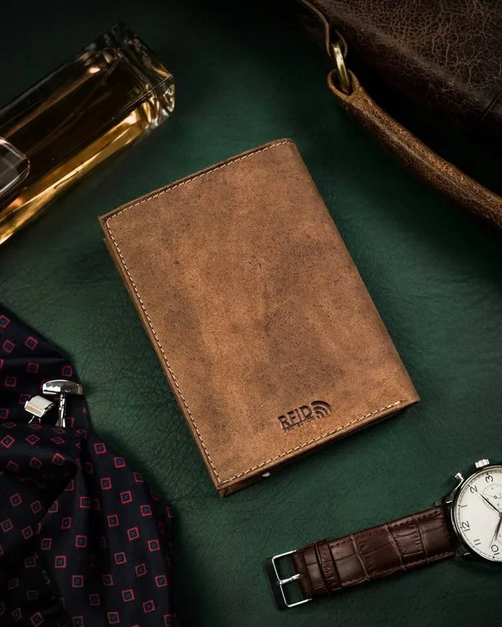 Skórzany portfel patriotyczny Peterson [DH] PTN 333PW brązowy