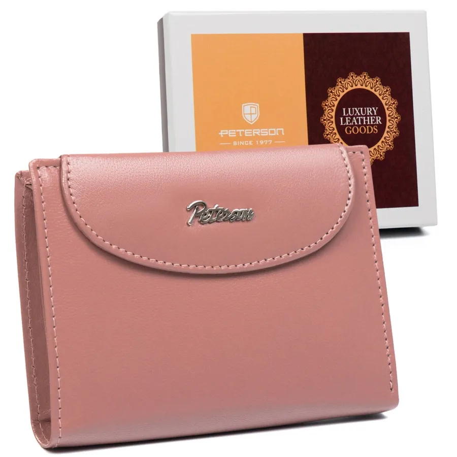 Portfel skórzany Peterson PTN RD-357-GCL-M różowy