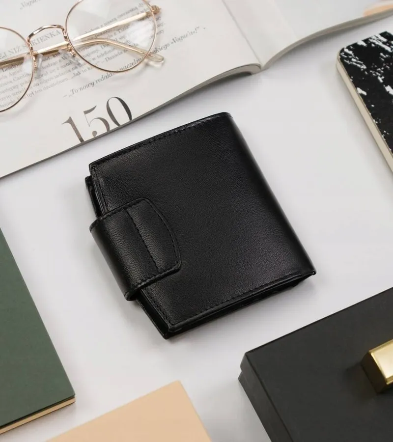 Portfel skórzany Peterson PTN RD-314-GCL-M czarny