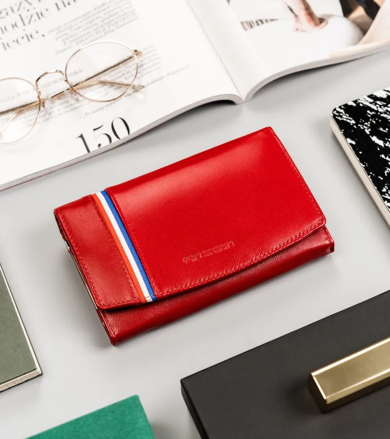 Portfel skórzany Peterson PTN RD-31-GCL czerwony