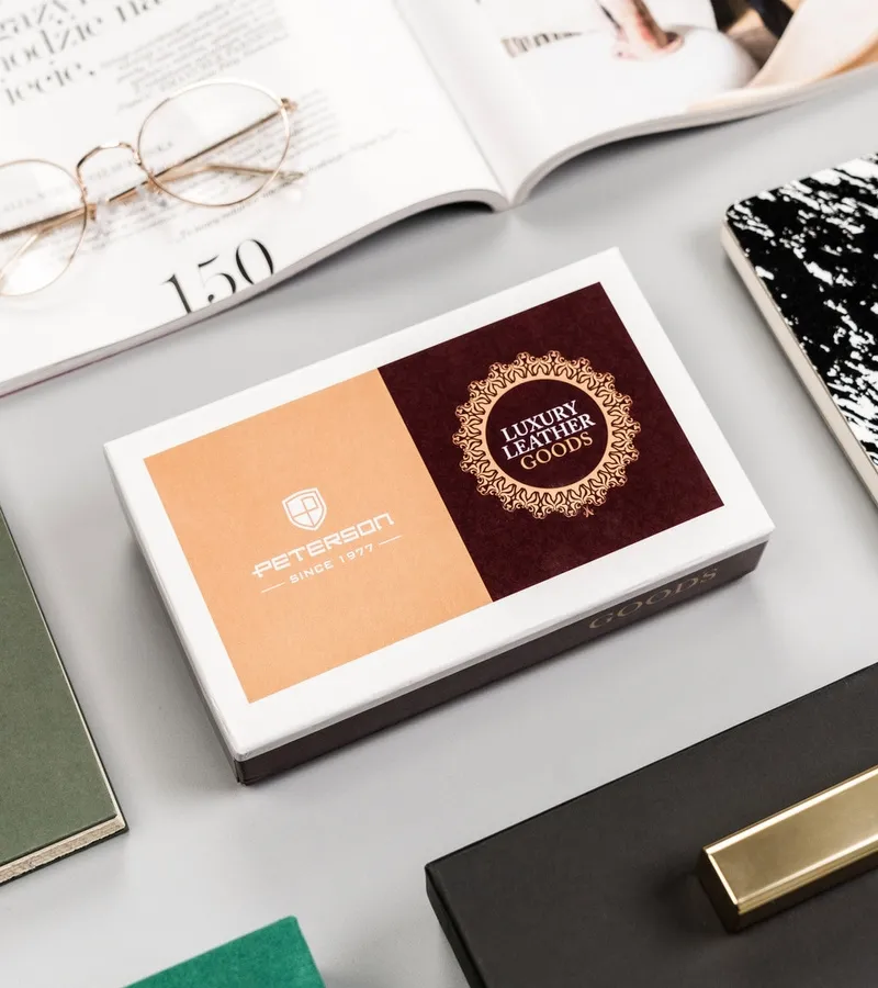 Portfel skórzany Peterson [D] PTN RD-42-GCL-A czerwony