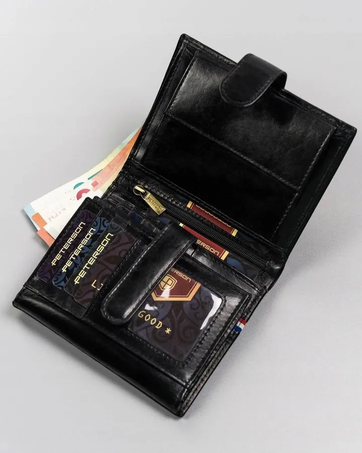 Portfel skórzany Peterson [DH] PTN 22307L-VT-A czarny