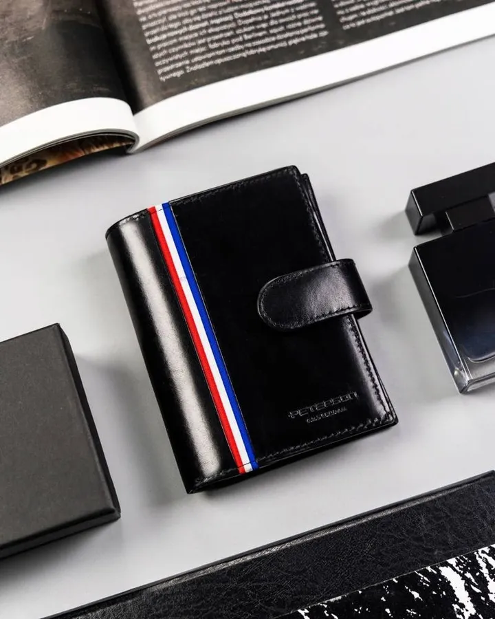 Portfel skórzany Peterson [D] PTN 22308L-VT-A czarny