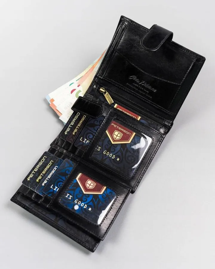 Portfel skórzany Peterson [D] PTN 22309L-VT-T czarny