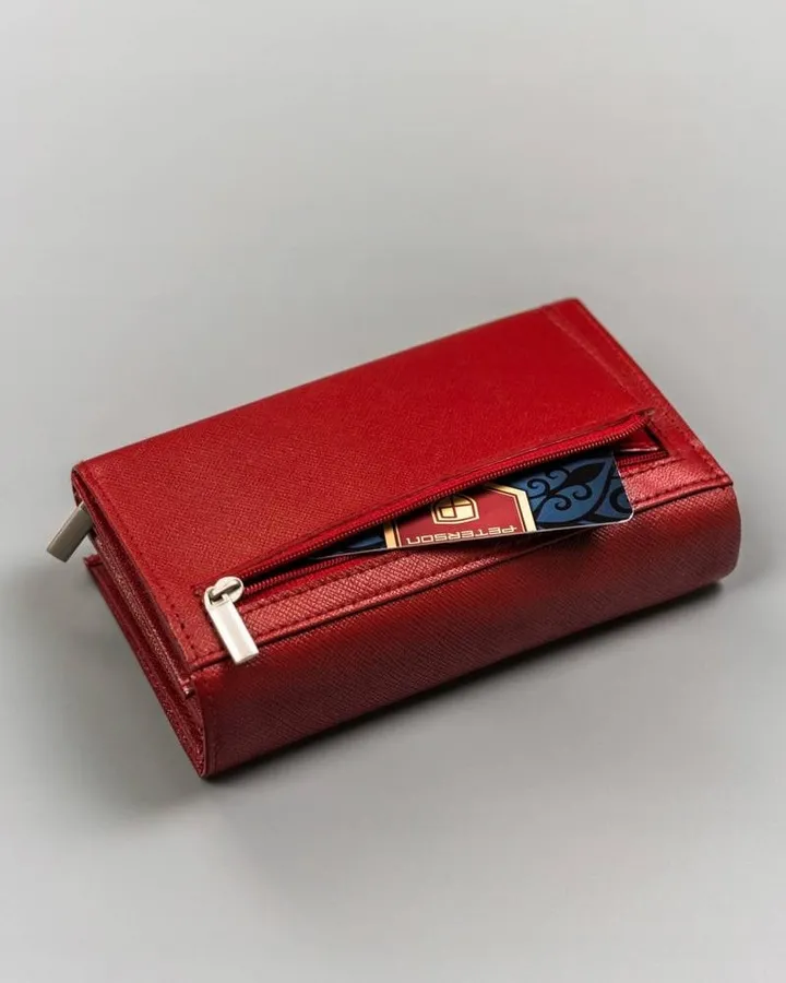 Portfel skórzany Peterson [DH] PTN RD-21-GCLS czerwony