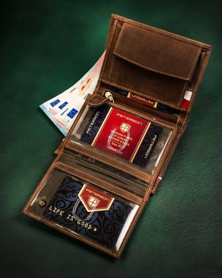Portfel patriotyczny Peterson PTN 317PW-01 2-1-4 brązowy