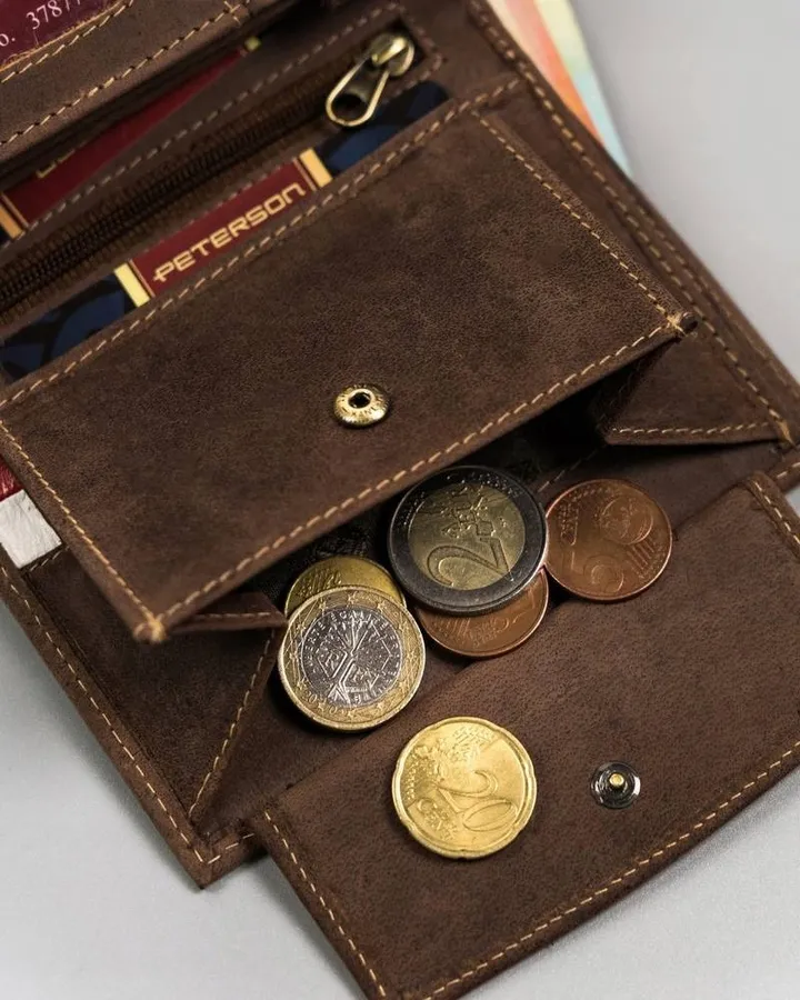 Portfel patriotyczny Peterson PTN 317PW-04 2-1-4 brązowy