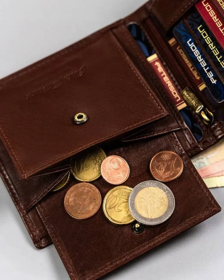 Portfel skórzany Peterson [DH] PTN 22305-VT brązowy