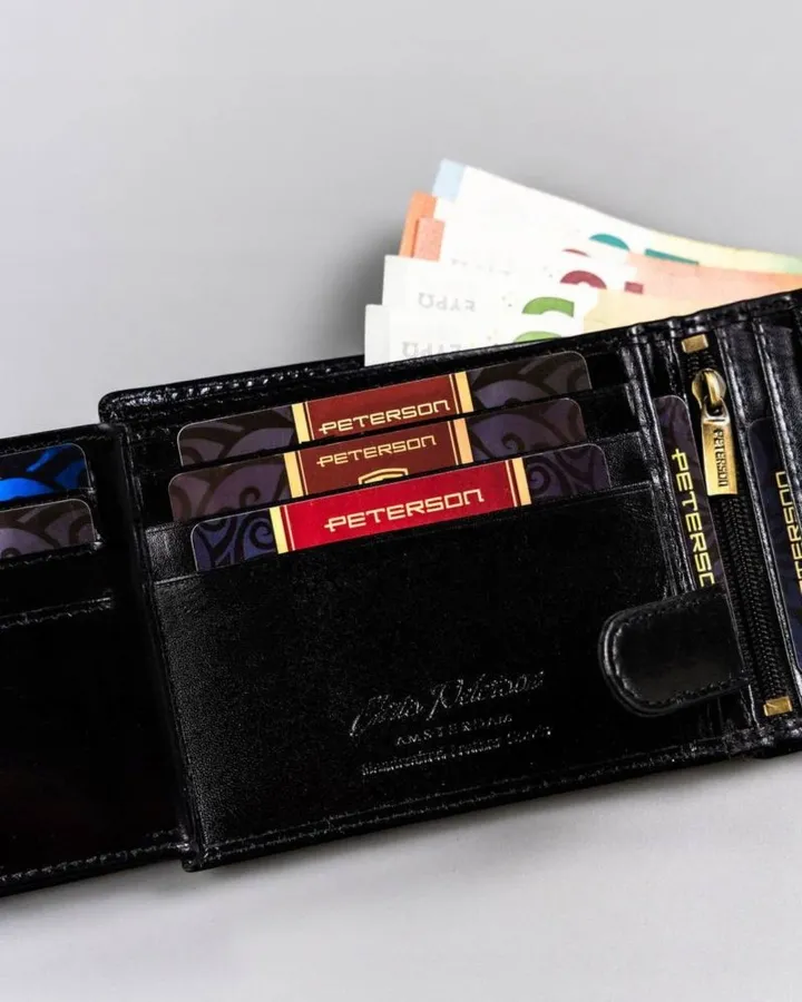 Portfel skórzany Peterson [DH] PTN 22306L-VT czarny