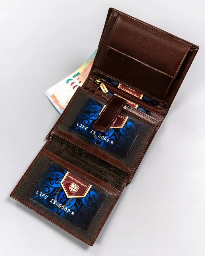 Portfel skórzany Peterson [DH] PTN 22307-VT brązowy