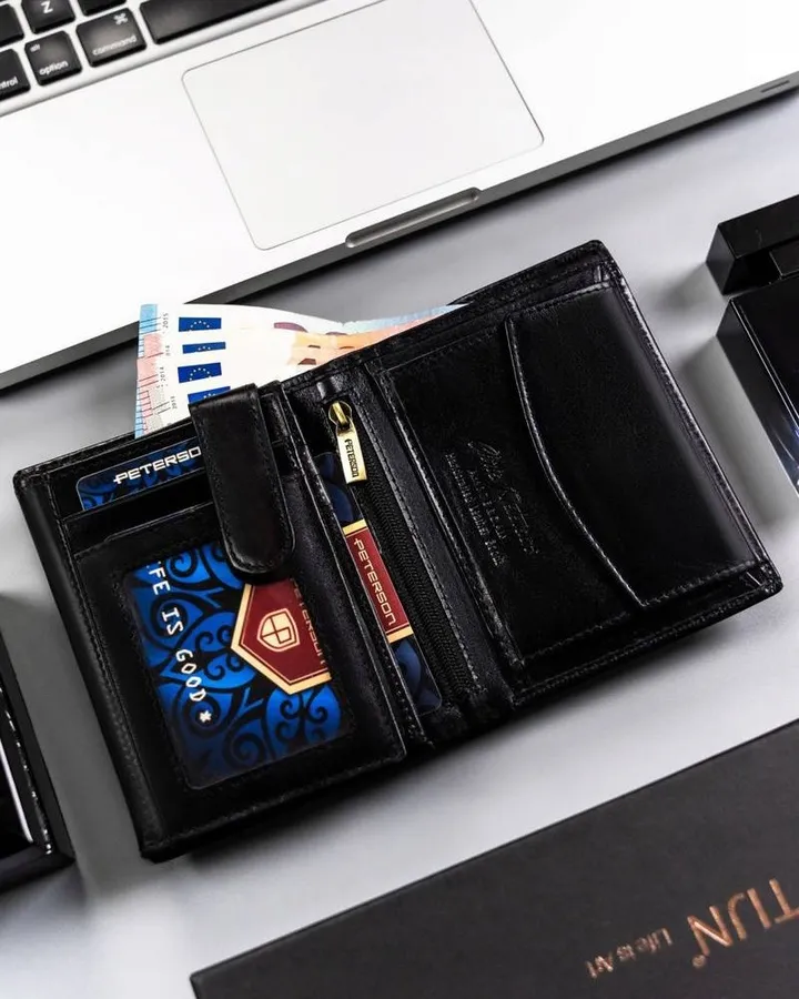 Portfel skórzany PETERSON PTN 22309-VT czarny