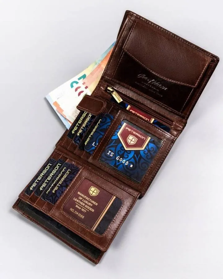 Portfel skórzany Peterson [DH] PTN 22309-VT brązowy