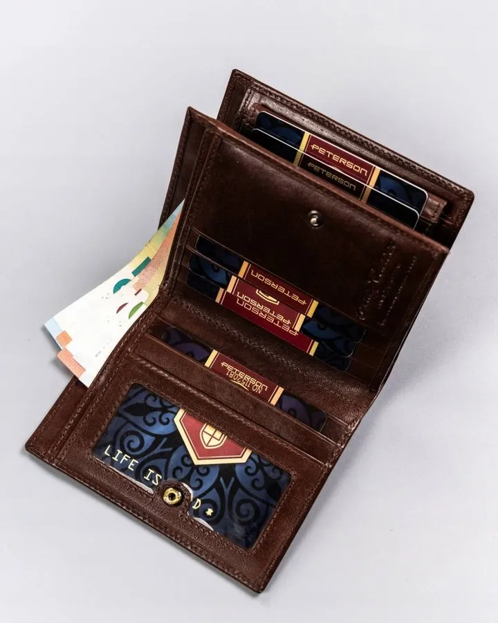 Portfel skórzany Peterson [DH] PTN 22310-VT brązowy