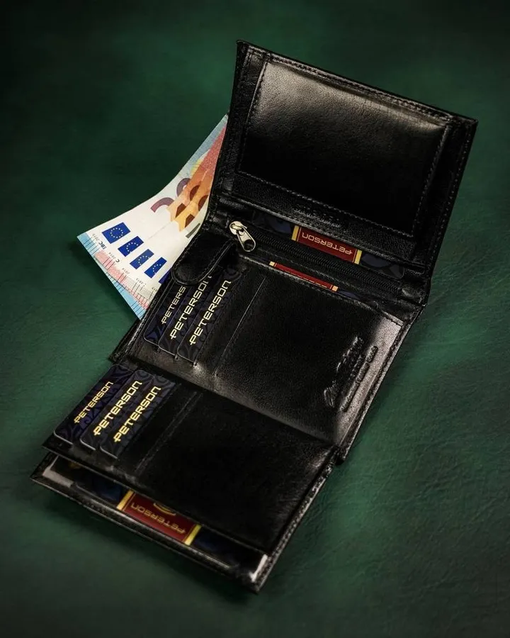 Portfel skórzany Peterson [DH] PTN 334-P czarny