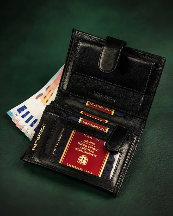 Portfel skórzany Peterson [DH] PTN 348Z-P czarny