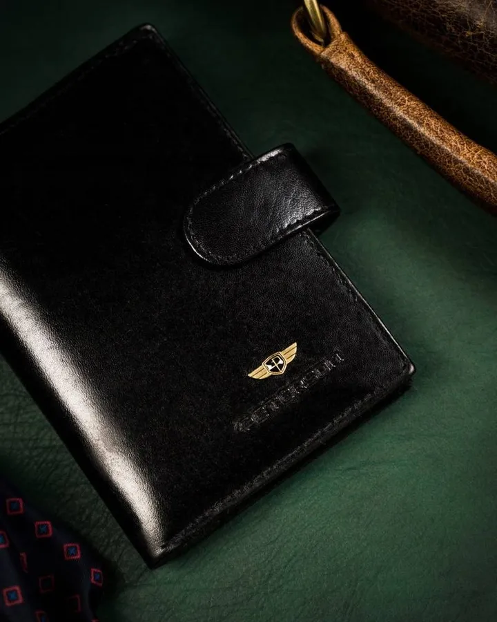 Portfel skórzany Peterson [DH] PTN N74L-VT czarny