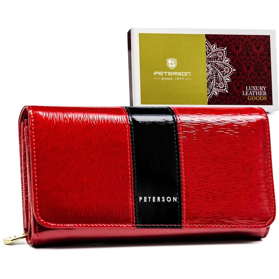Portfel skórzany Peterson PTN 421077-SH czerwony