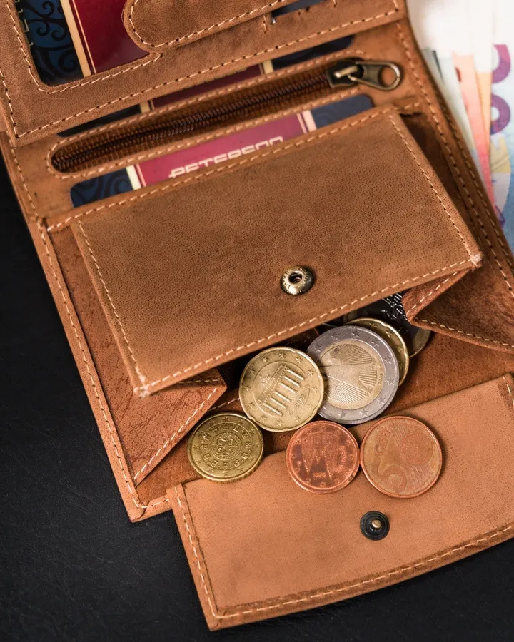 Portfel skórzany Peterson PTN 303 2-1-5 j. brązowy